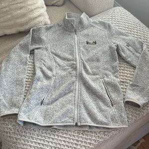 L.L. Bean Light Gray Fleece Pullover